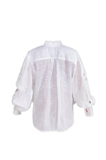 Load image into Gallery viewer, Embroidered long sleeve white shirt
