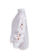 Load image into Gallery viewer, Embroidered long sleeve white shirt
