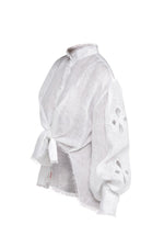 Load image into Gallery viewer, Embroidered long sleeve white shirt
