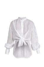 Load image into Gallery viewer, Embroidered long sleeve white shirt
