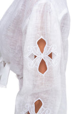 Load image into Gallery viewer, Embroidered long sleeve white shirt
