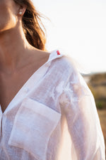 Load image into Gallery viewer, Bird embroidered white shirt
