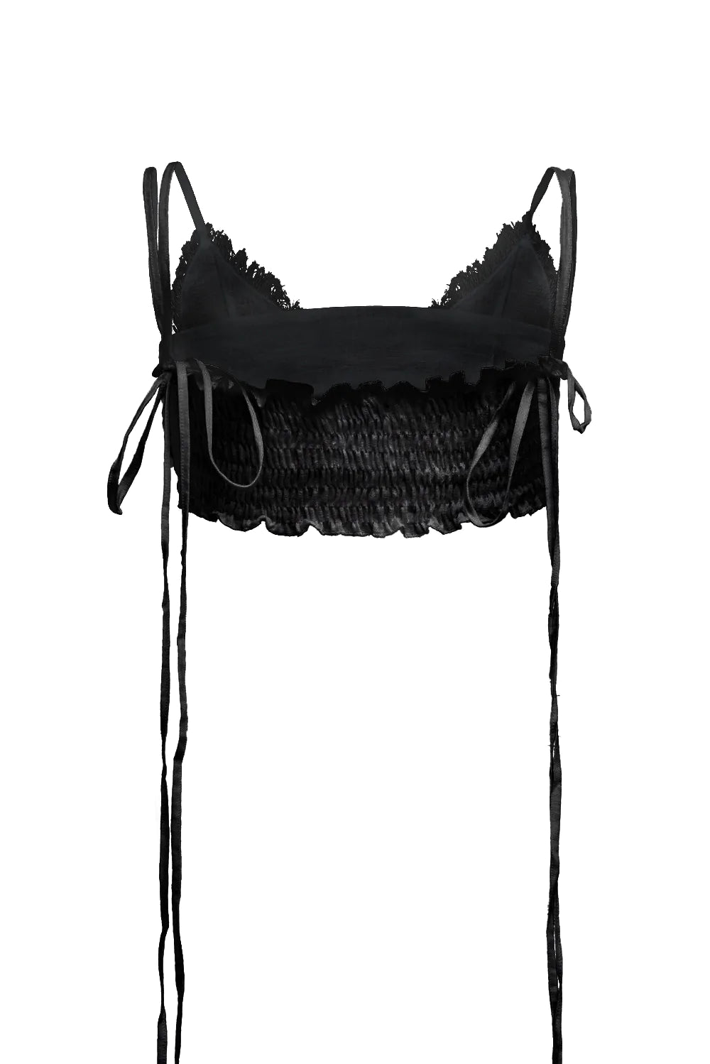 Long strap black crop top