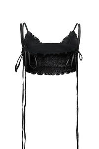 Long strap black crop top