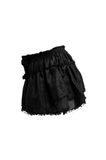 Load image into Gallery viewer, Layered raffled black mini skirt
