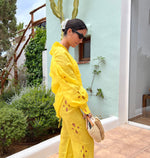 Load image into Gallery viewer, Long strap yellow crop top
