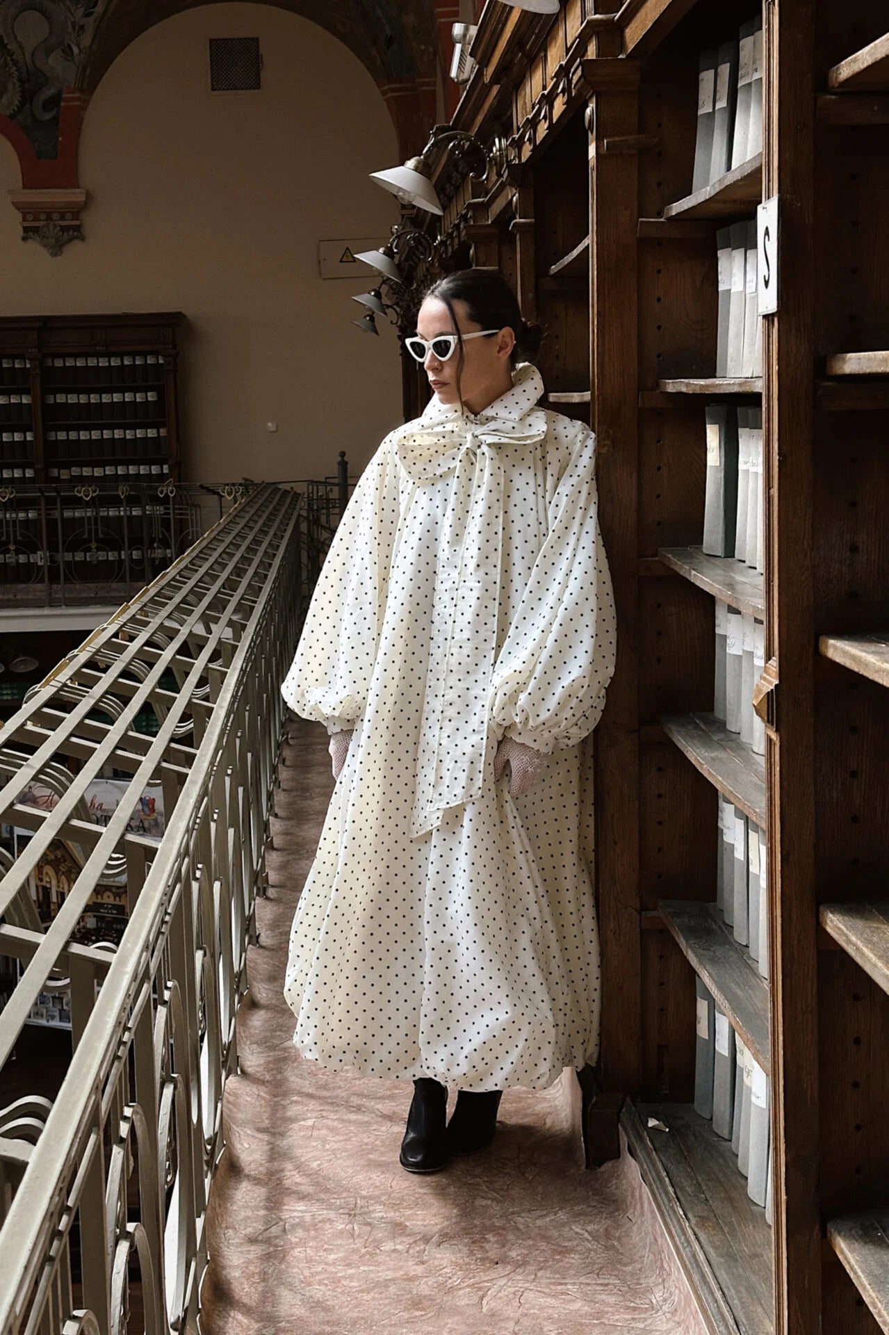 Long Polka Dot Cocoon Jacket