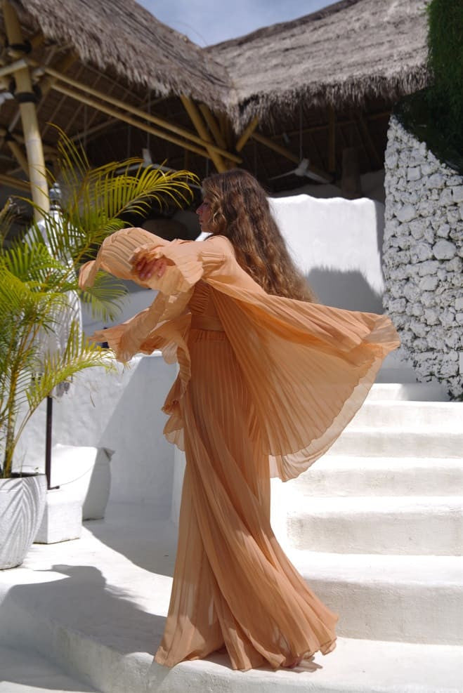 Nude veil trousers Sunset