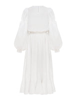 Load image into Gallery viewer, White Linen Embroidered Dress Dream
