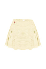 Load image into Gallery viewer, Layered raffled beige mini skirt
