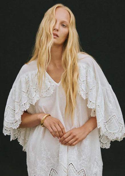 Short Embroidered Cotton Dress -  The Poet