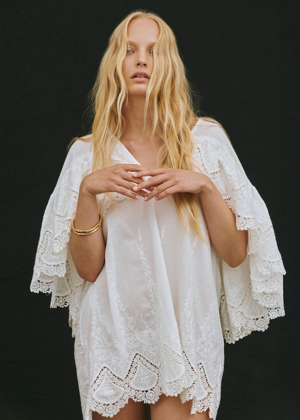Short Embroidered Cotton Dress -  The Poet