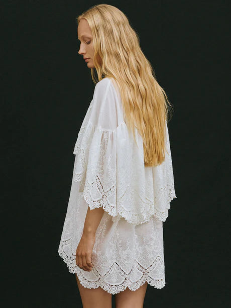 Short Embroidered Cotton Dress -  The Poet
