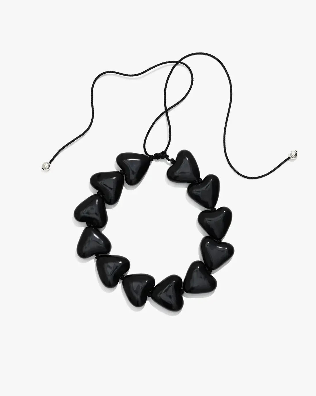 AURA necklace with black porcelain hearts