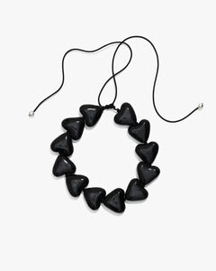 AURA necklace with black porcelain hearts