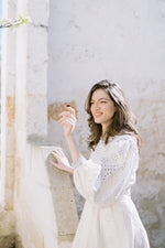 Load image into Gallery viewer, Embroidered maxi linen dress with ornaments Sashenka
