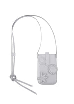 Load image into Gallery viewer, Haman Leather Flower Phone Grey Bag
