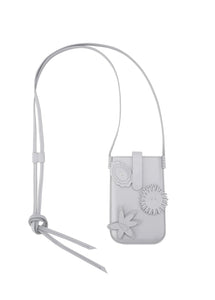 Haman Leather Flower Phone Grey Bag