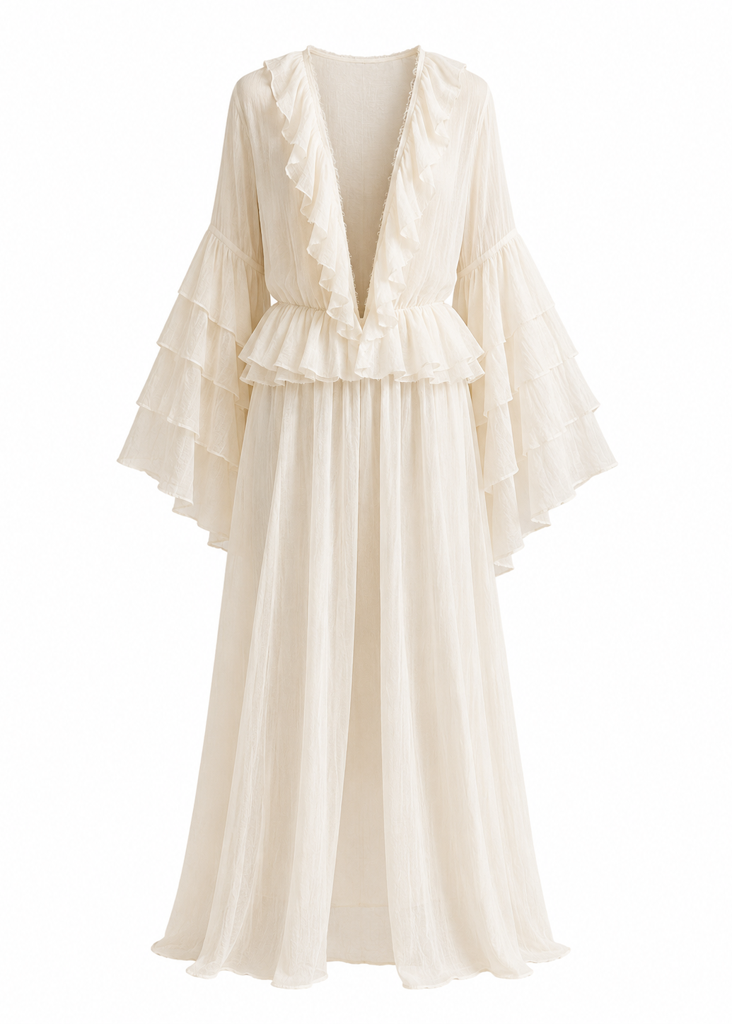 Long Cotton Ruffles Dress - Bella