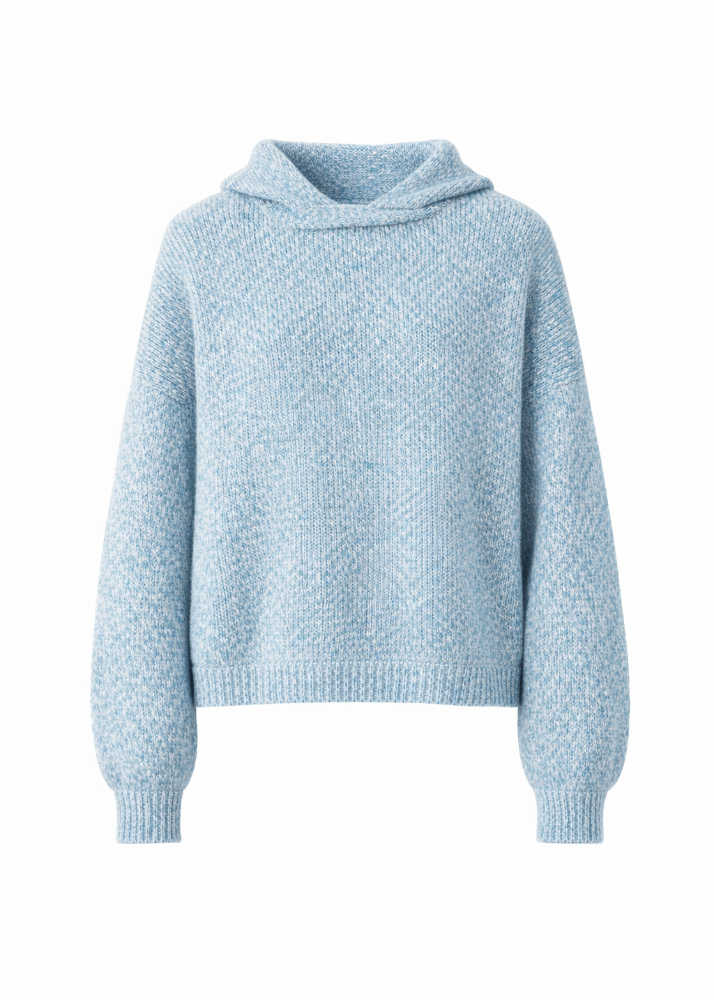 Hooded Mélange Sweater in Blue