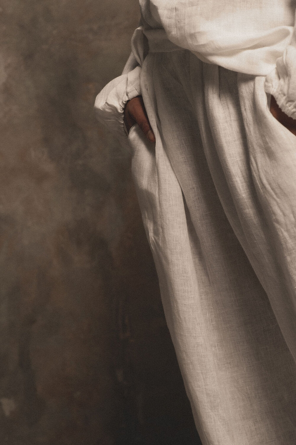 Long linen white trousers - Elemental