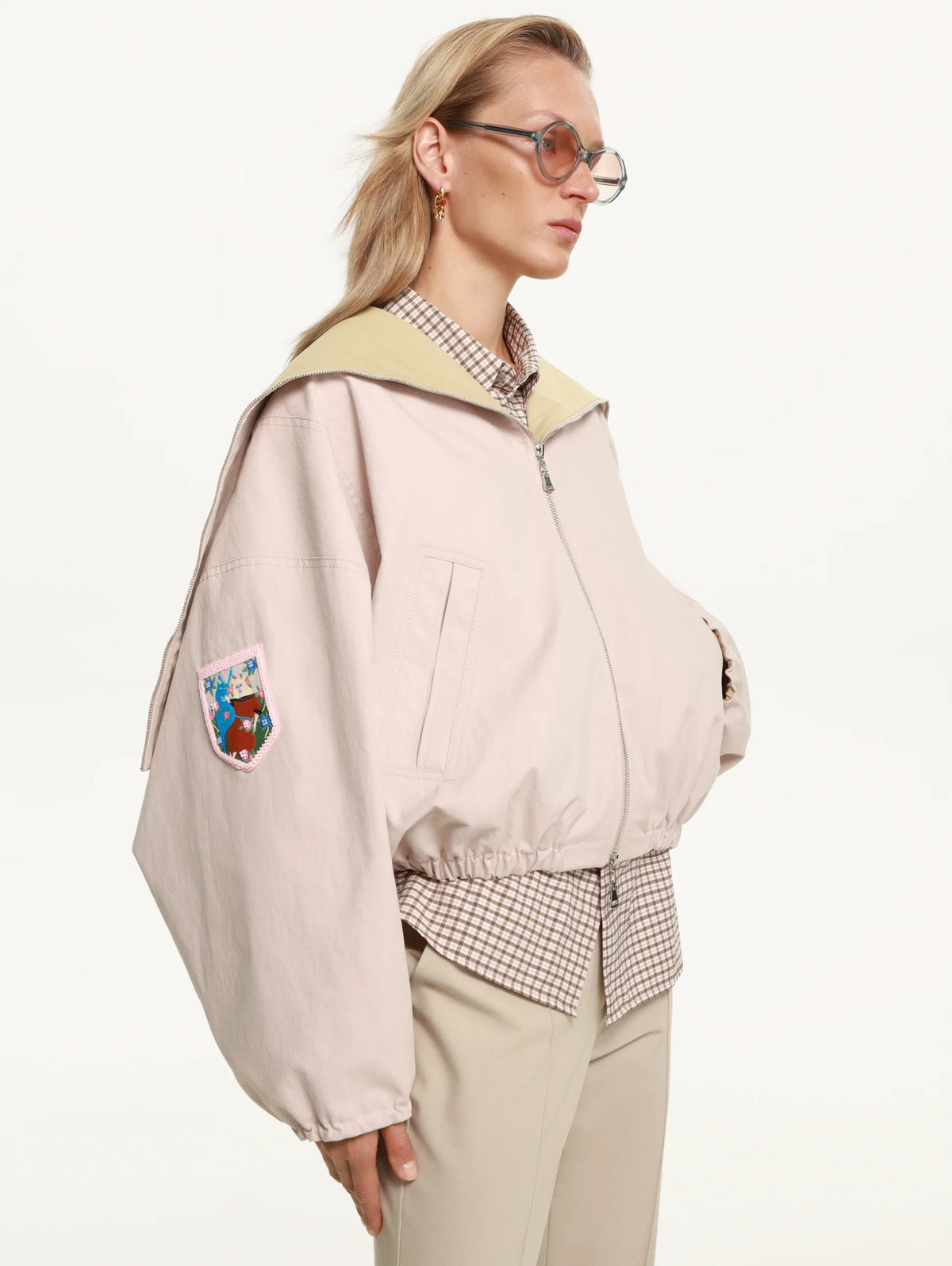 Riabchyk High-Collar Bomber Jacket