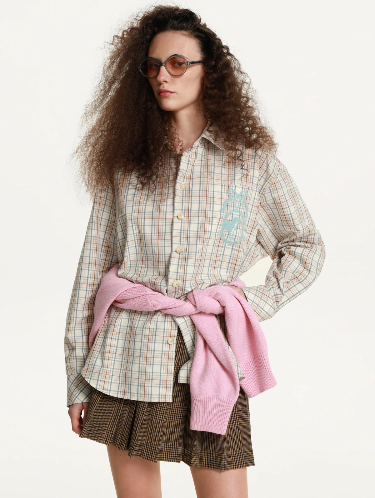 Riabchyk Plaid Embroidered Shirt