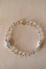 Load image into Gallery viewer, KHVYLI necklace with crystal and two fish
