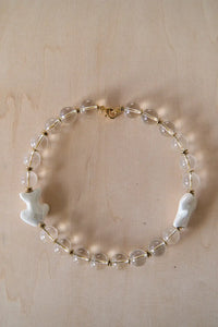 KHVYLI necklace with crystal and two fish