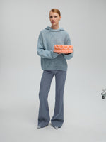 Load image into Gallery viewer, Hooded Mélange Sweater in Blue
