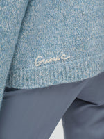 Load image into Gallery viewer, Hooded Mélange Sweater in Blue
