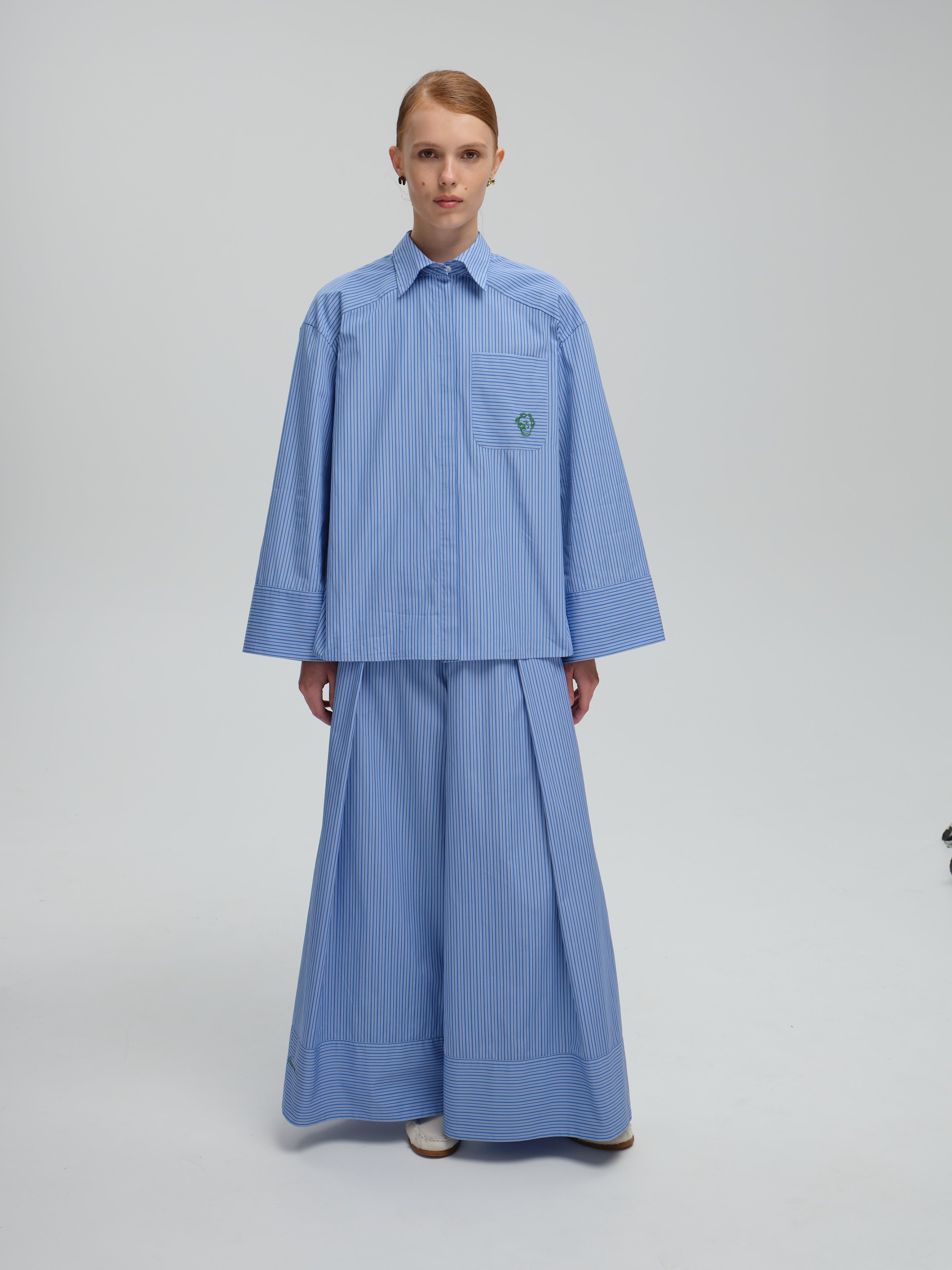 Cotton Striped Blue Set