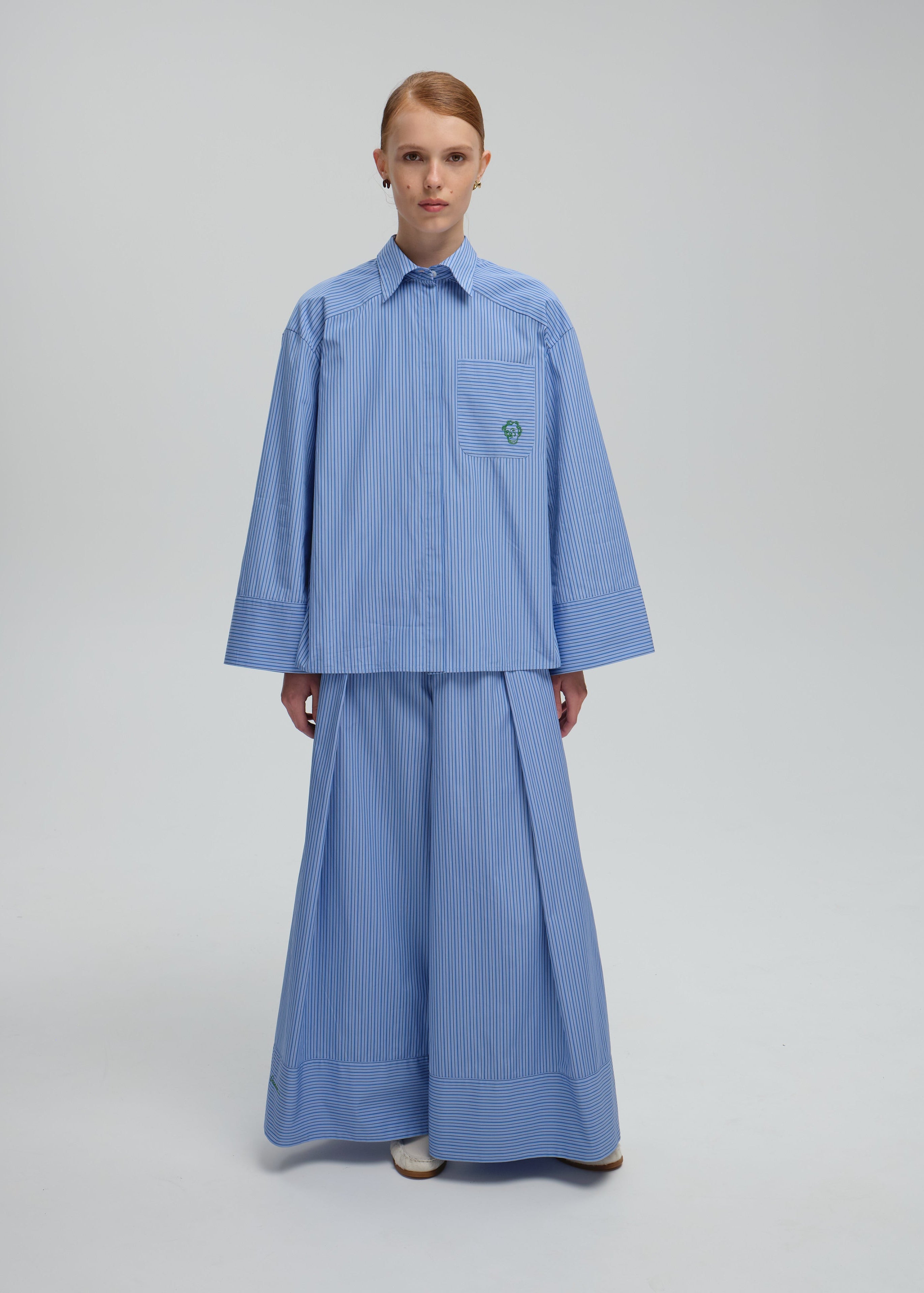 Cotton Striped Blue Set