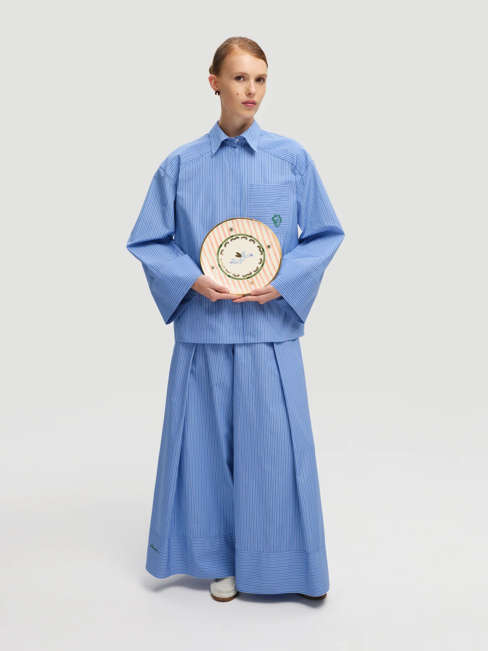 Cotton Striped Blue Set