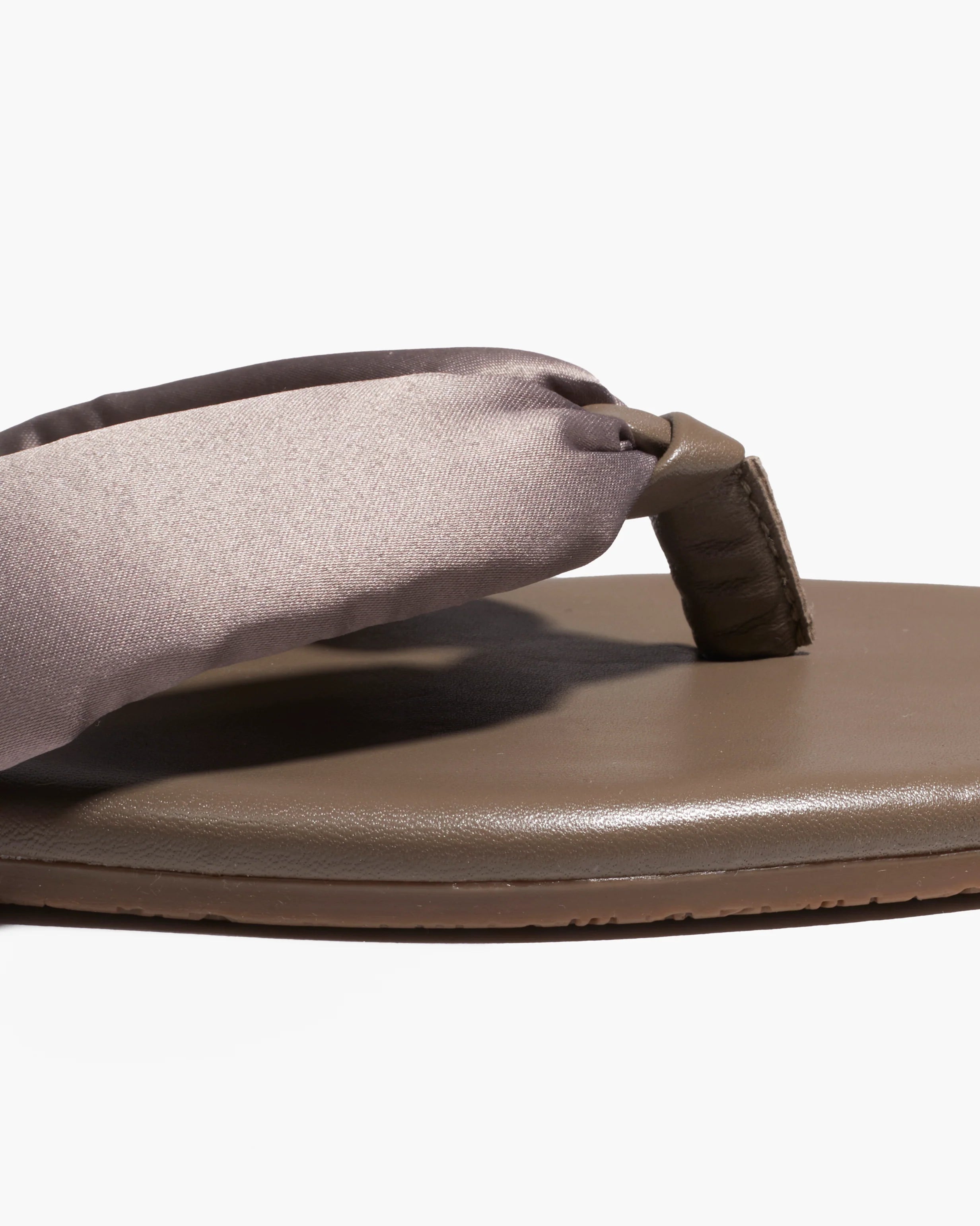 TKEES Lennon Grey Leather Flip-Flops