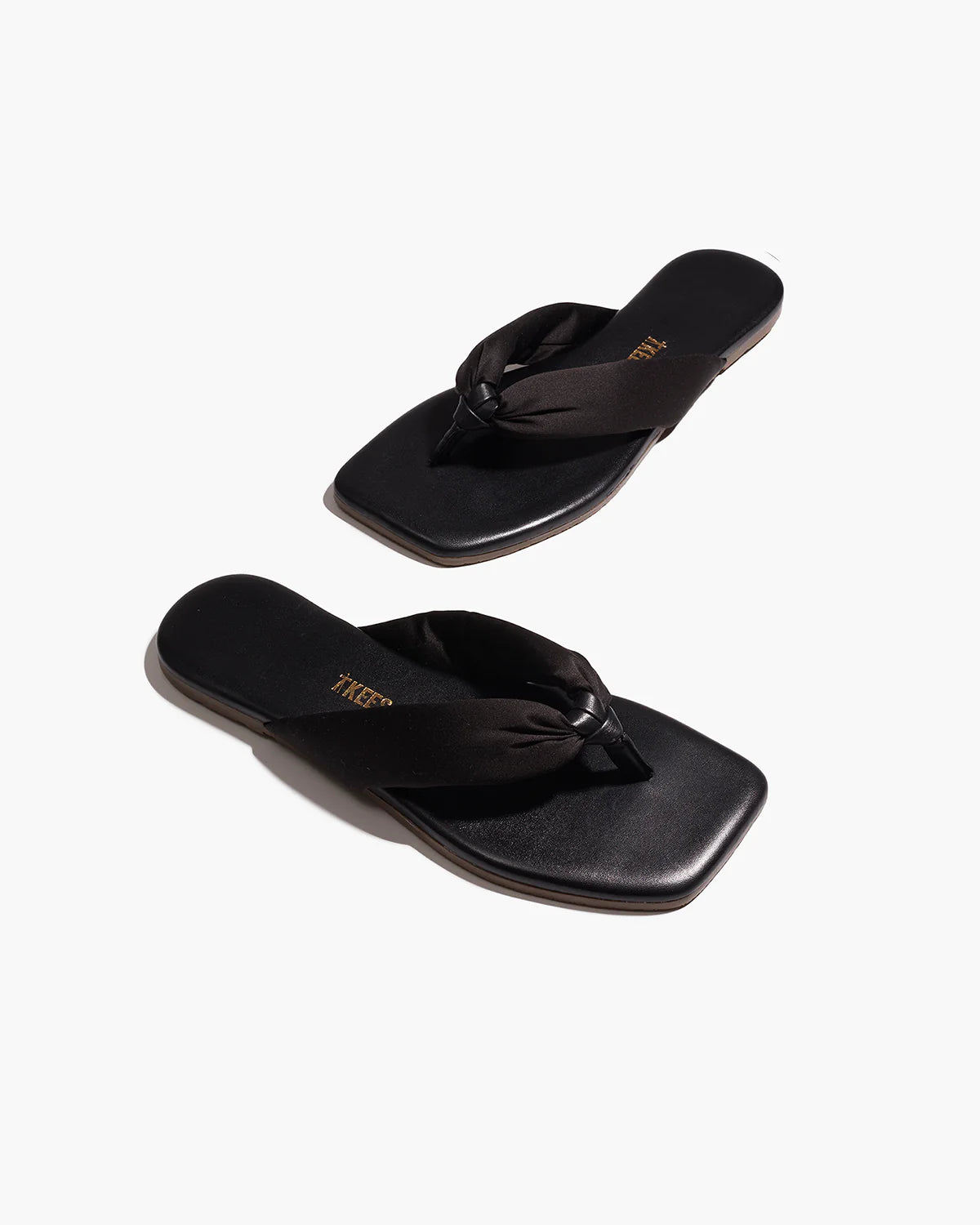 Slapi TKEES Lennon Negri din piele naturală
