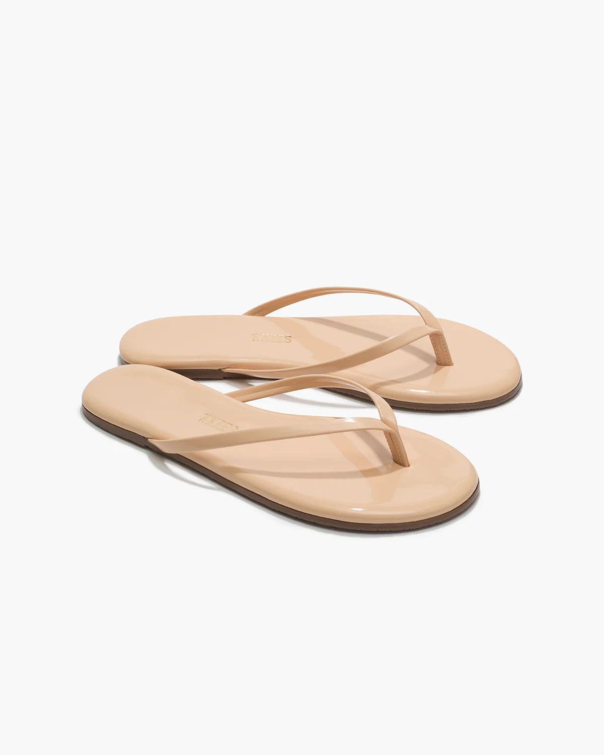 TKEES Lily Linen Glosses Leather Flip-Flops