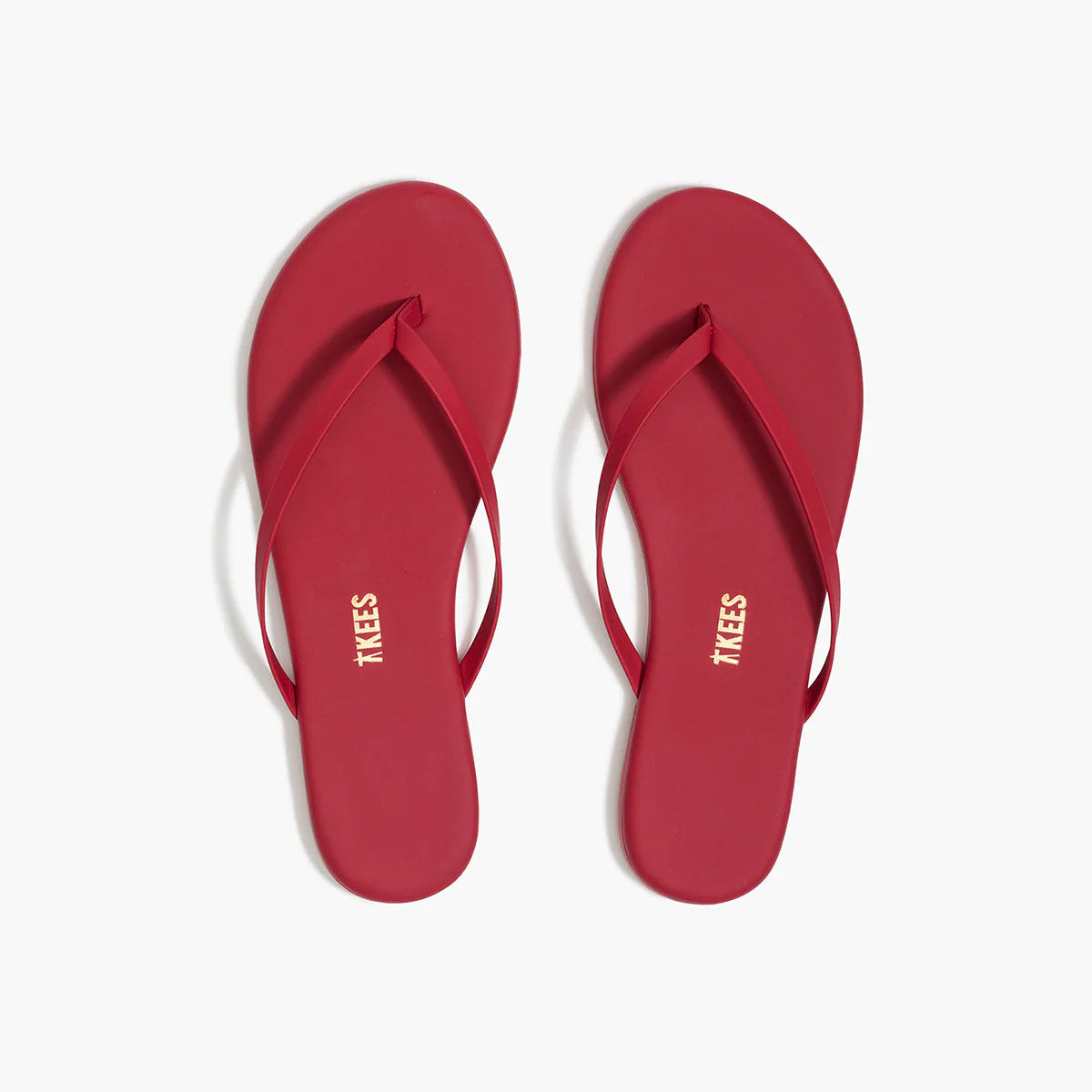 TKEES Lily Red Leather Flip-Flops