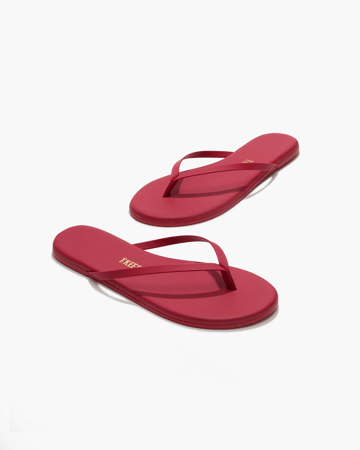 Slapi TKEES Lily Roșii din piele naturală 