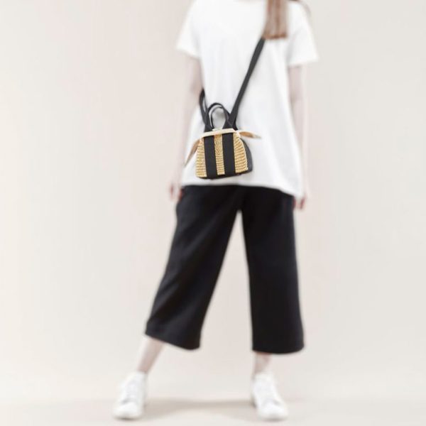 Geanta Muun împletită manual din paie Mini Mina 