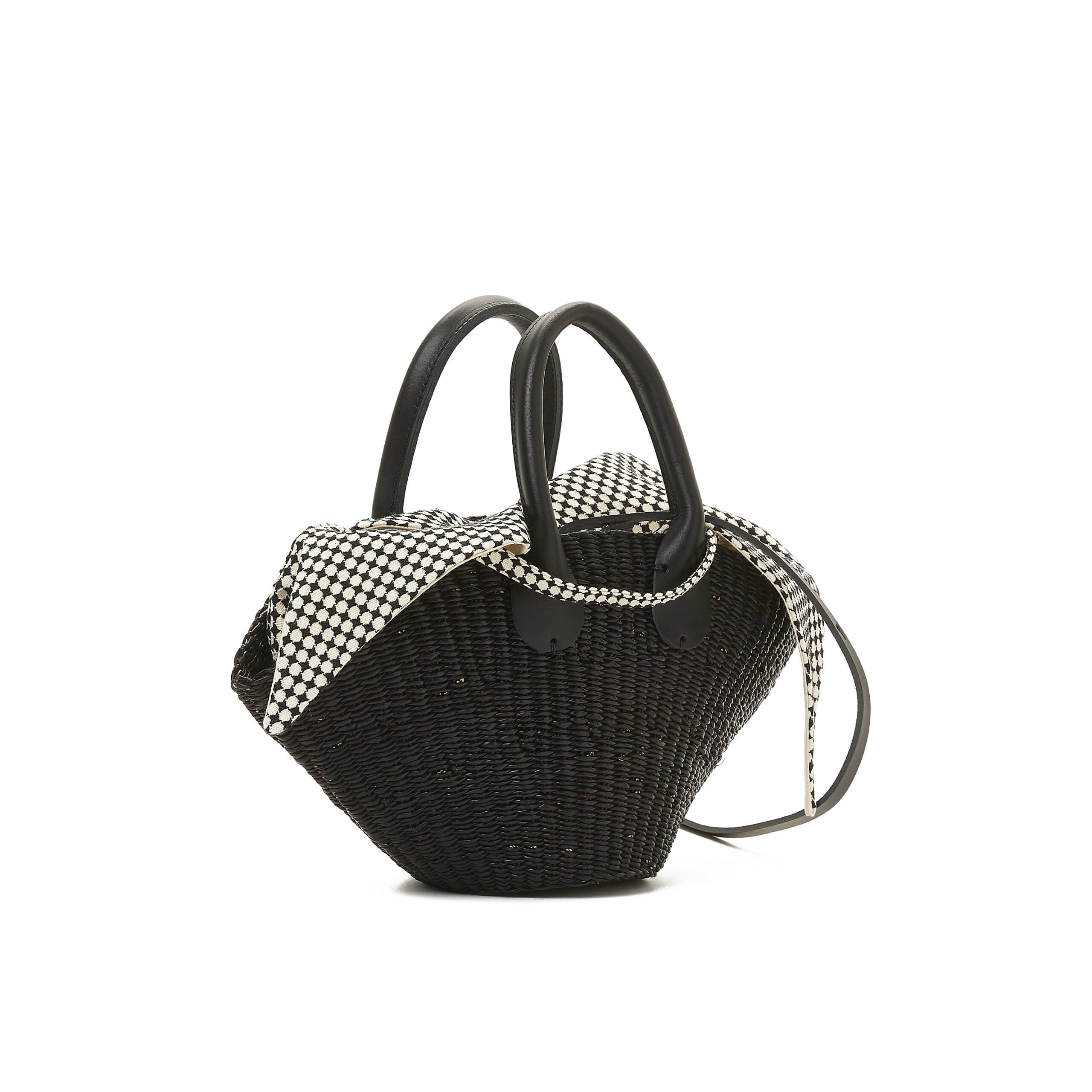 Muun hand-woven straw bag Mini Sophie black
