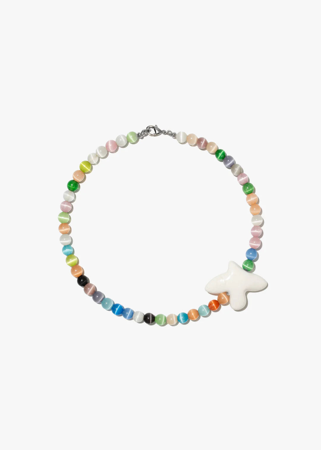 Natural Cat's Eye Necklace with Porcelain Bird Pendant – Myrni