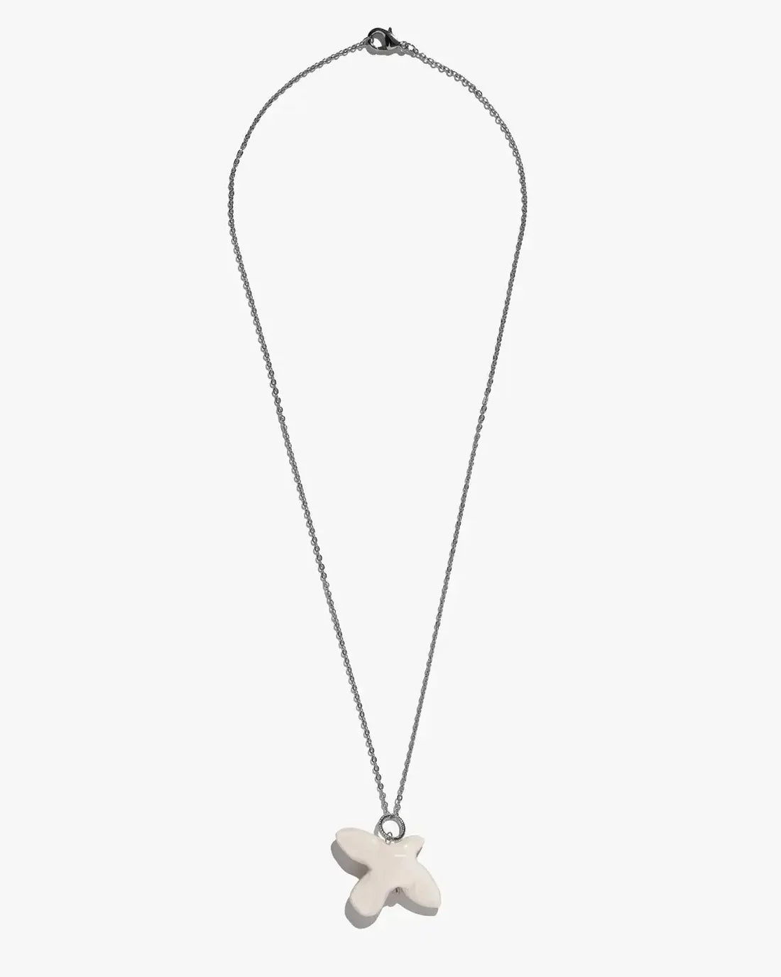 MYRNI pendant with a bird on a chain, silver hardware