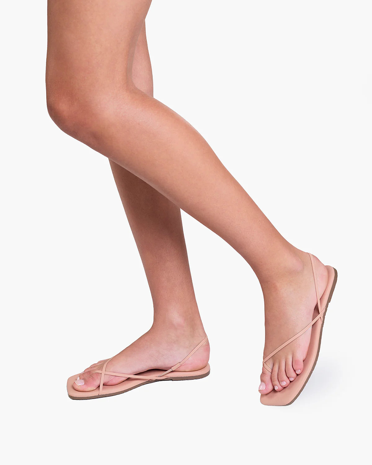 TKEES Square Millie Nude Beach Leather Sandals