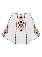Load image into Gallery viewer, Embroidered shirt with white linen Bee
