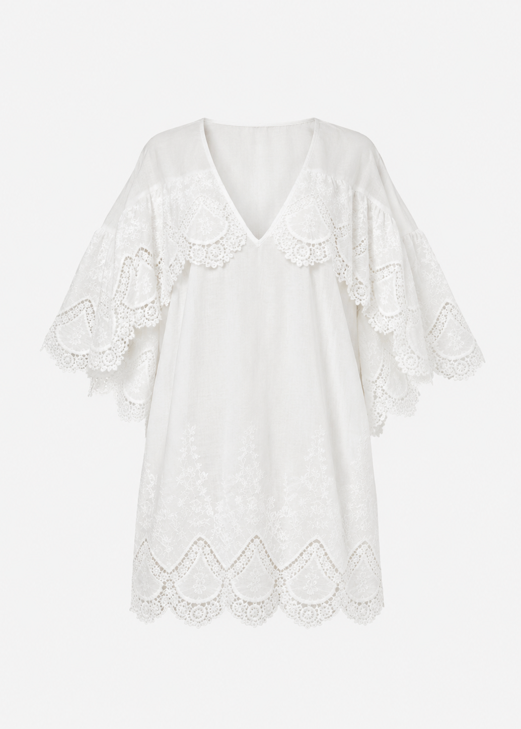 Short Embroidered Cotton Dress -  The Poet