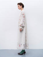 Load image into Gallery viewer, Embroidered linen dress with floral ornaments Rozmay
