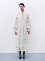 Load image into Gallery viewer, Embroidered linen dress with floral ornaments Rozmay
