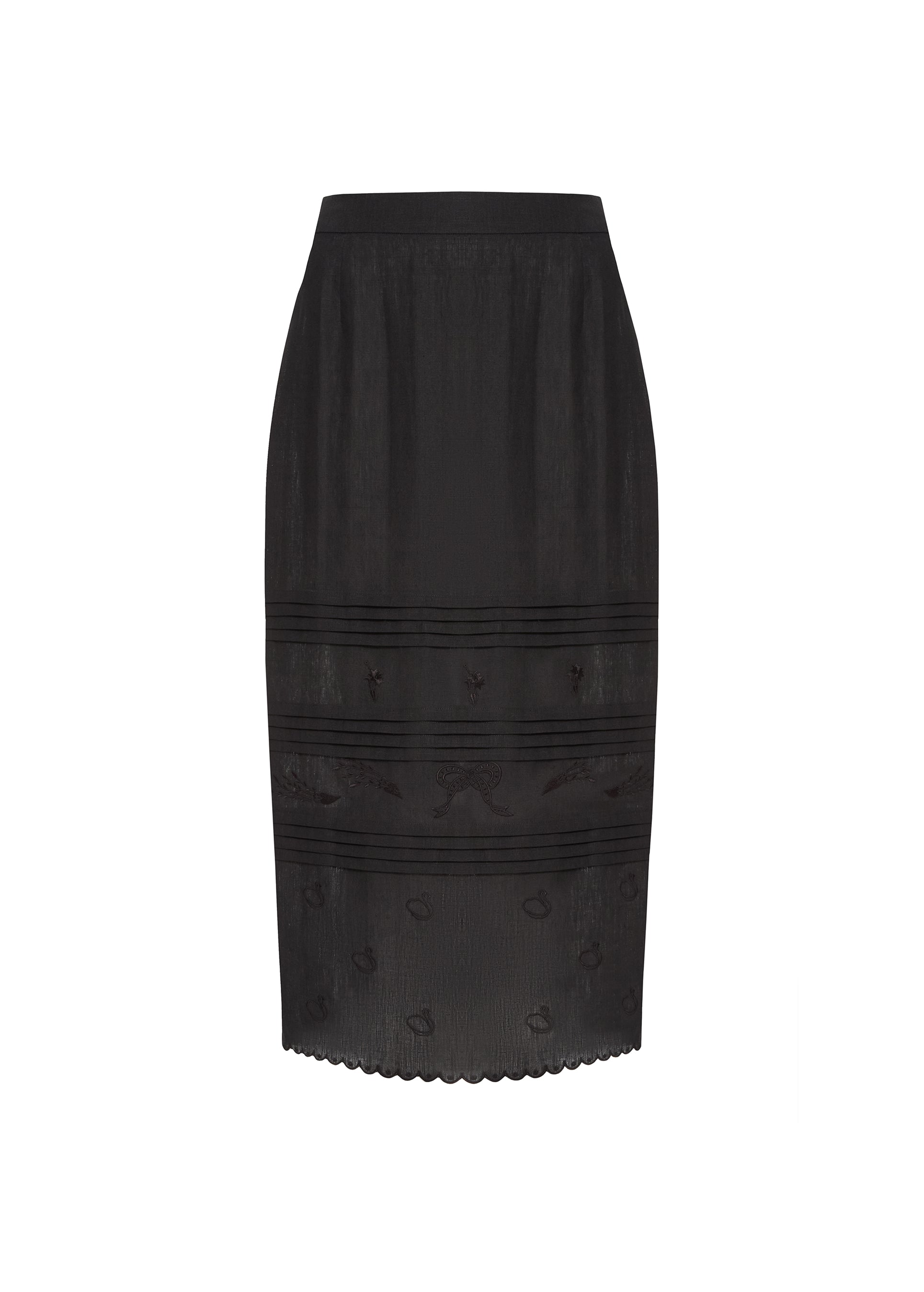 Black Embroidered Skirt - Vilena