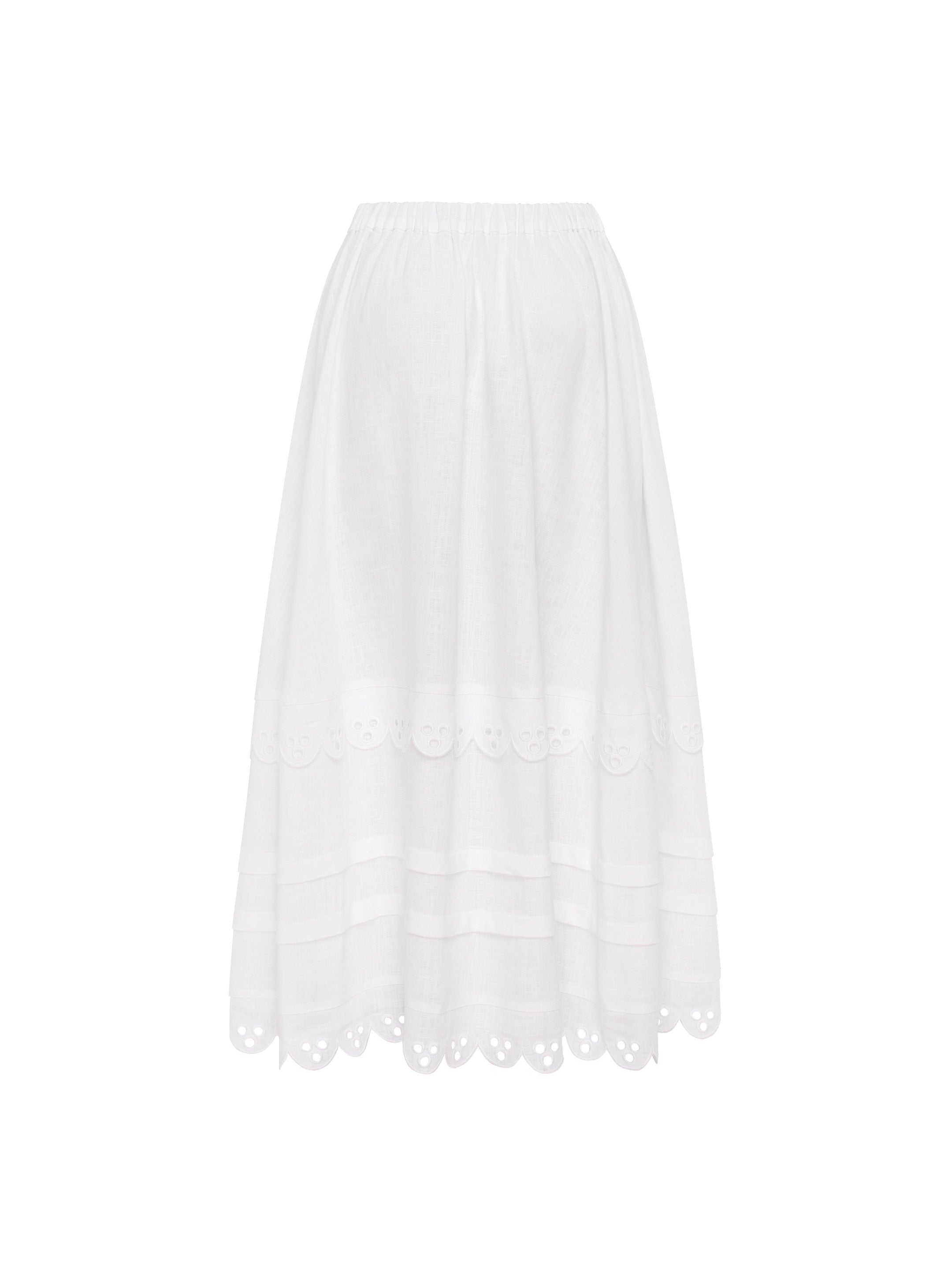 Fustă albă din in cu brodată Ivan Kvitka